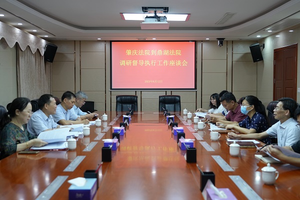 市中院到鼎湖区法院调研督导执行工作并召开座谈会